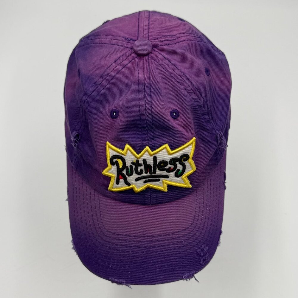 Field Grade Ruthless Hat Cap Strap Back Distressed Patch Purple One Size Adjust - Picture 5 of 11